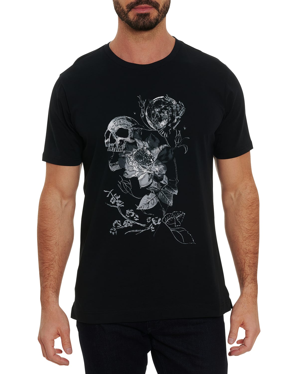 Robert Graham Men's Geo Skull Graphic Crewneck T-Shirt | Neiman Marcus