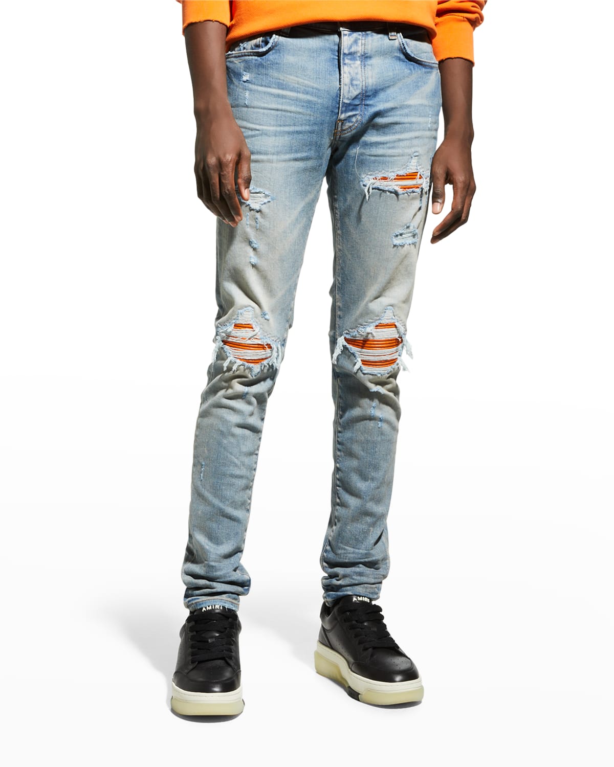 Fitted Leather Jeans Neiman Marcus