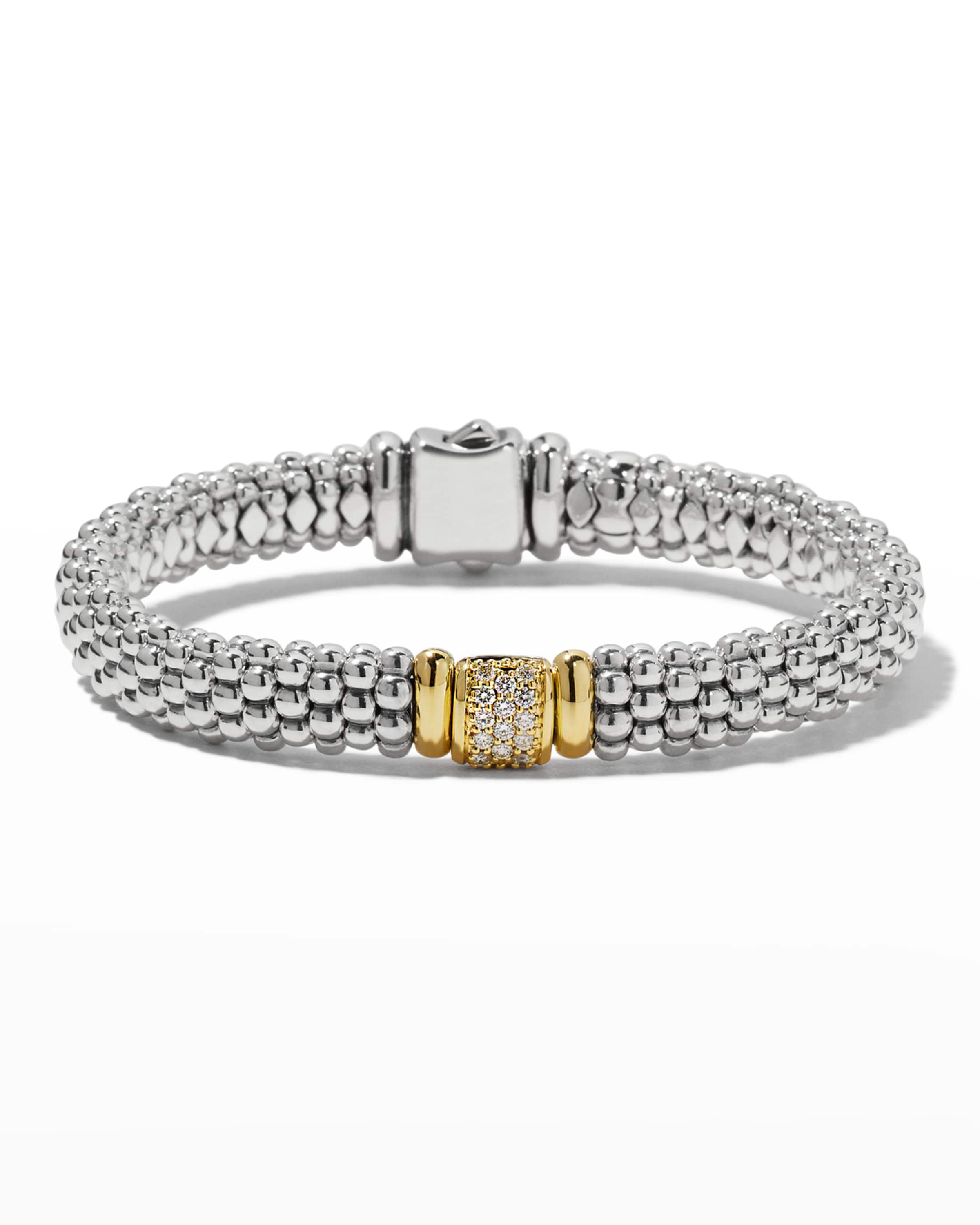 Lagos Silver Caviar Bracelet with 18k Gold, 9mm and Matching Items ...
