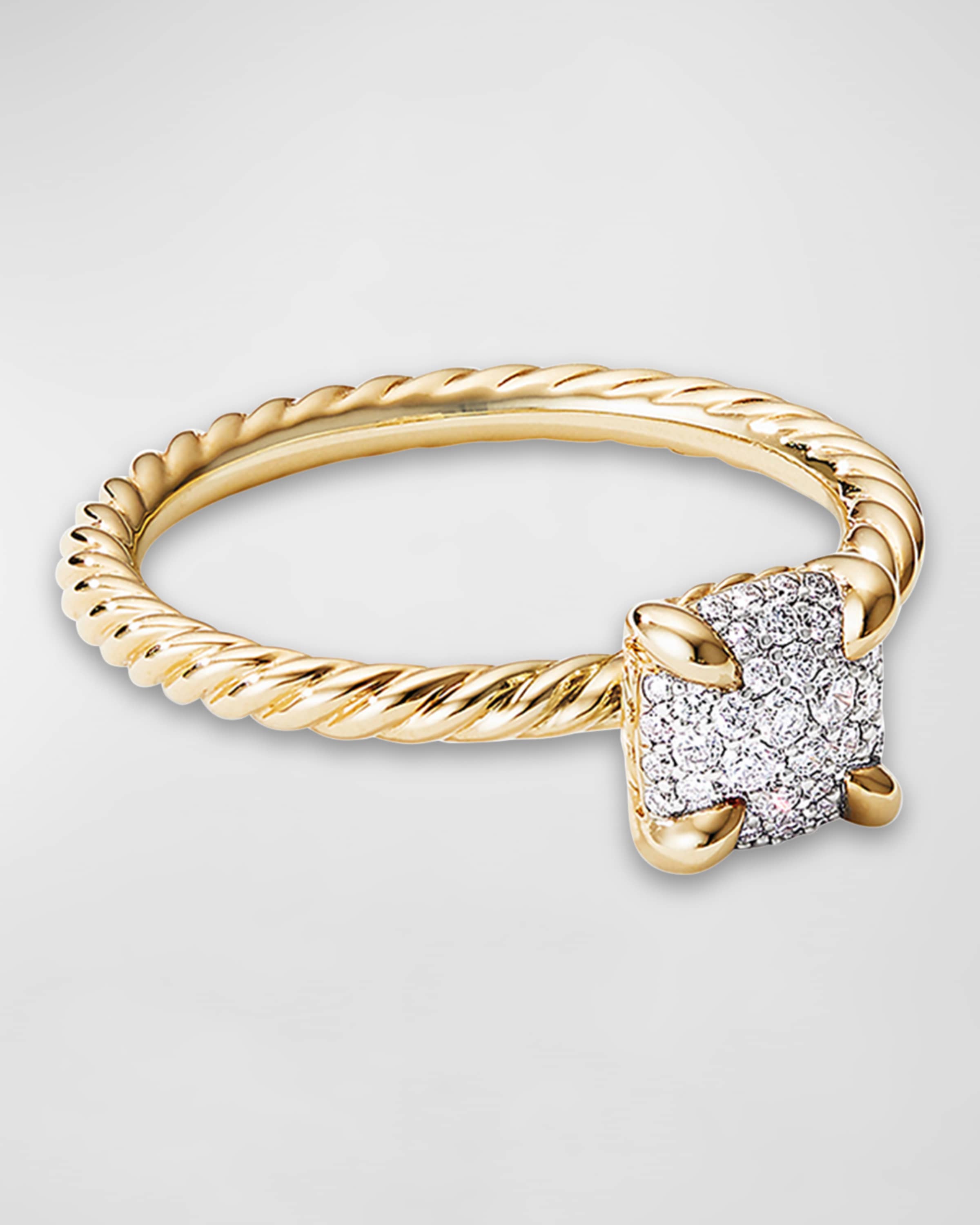 David Yurman Chatelaine Ring in 18K Yellow Gold with Full Pave Diamonds