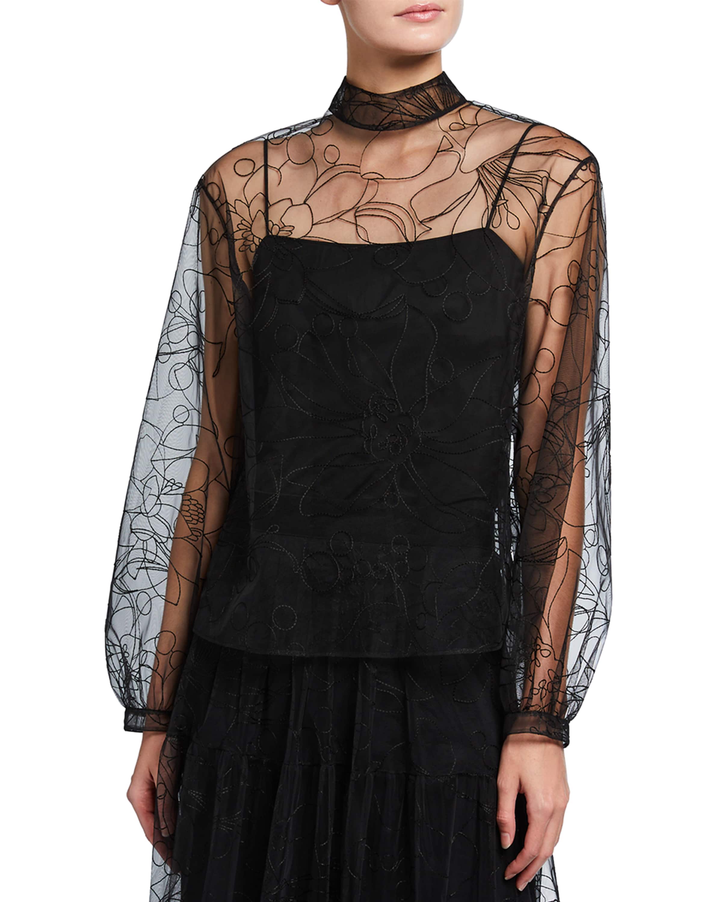 tulle puff sleeves