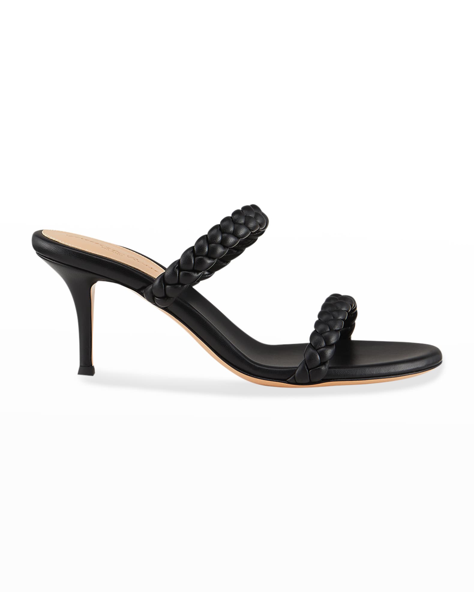 gianvito rossi braided metallic leather sandals