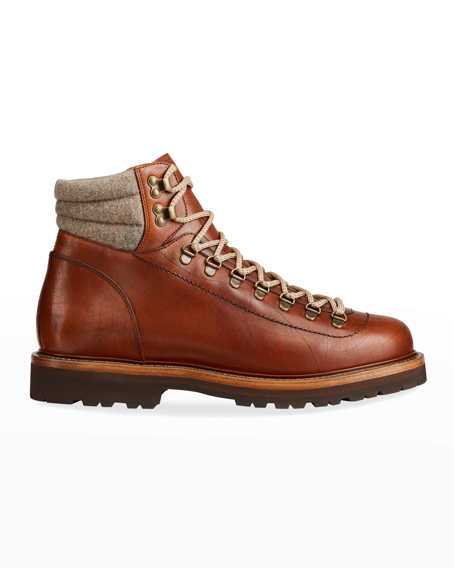 Brunello Cucinelli Men's Leather Hiking Boots | Neiman Marcus