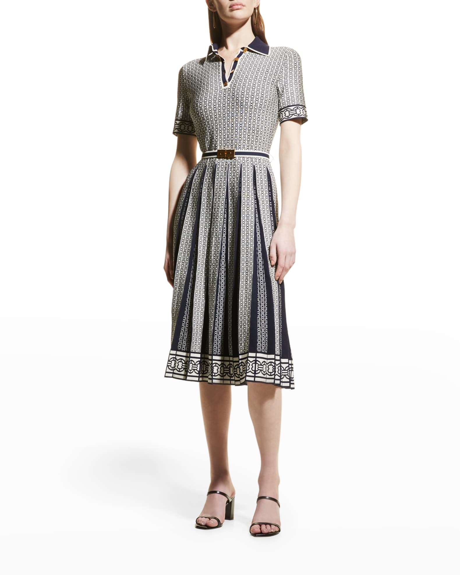 Tory Burch Gemini Link Jacquard Dress | Neiman Marcus
