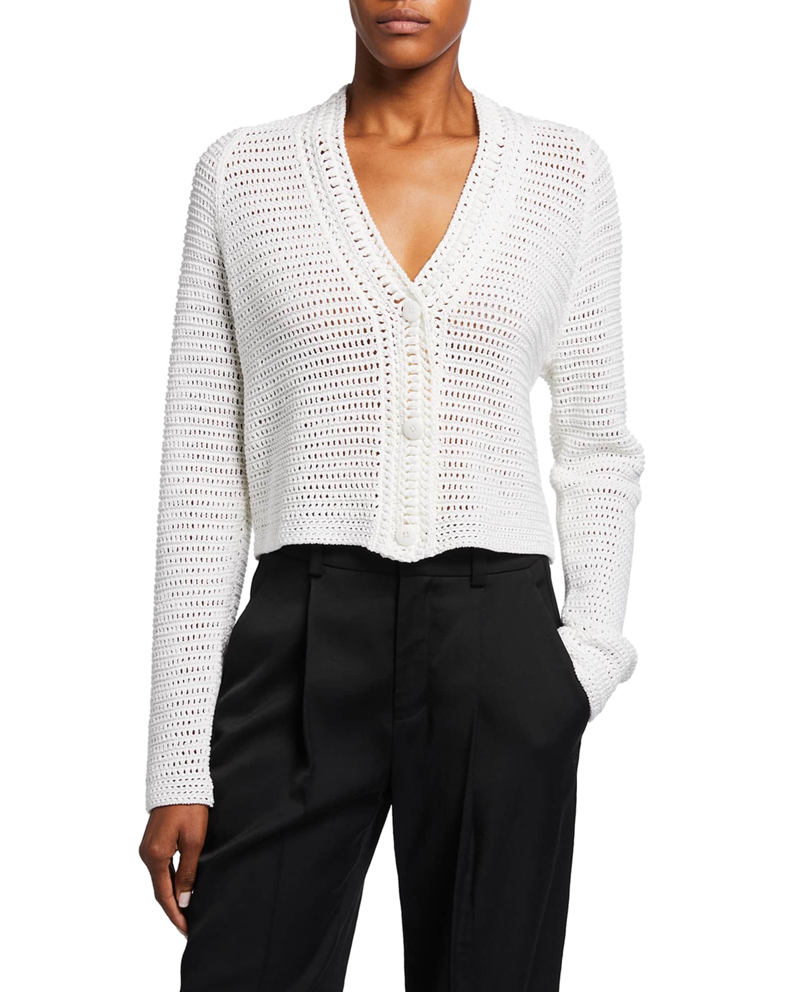 v neck crochet cardigan