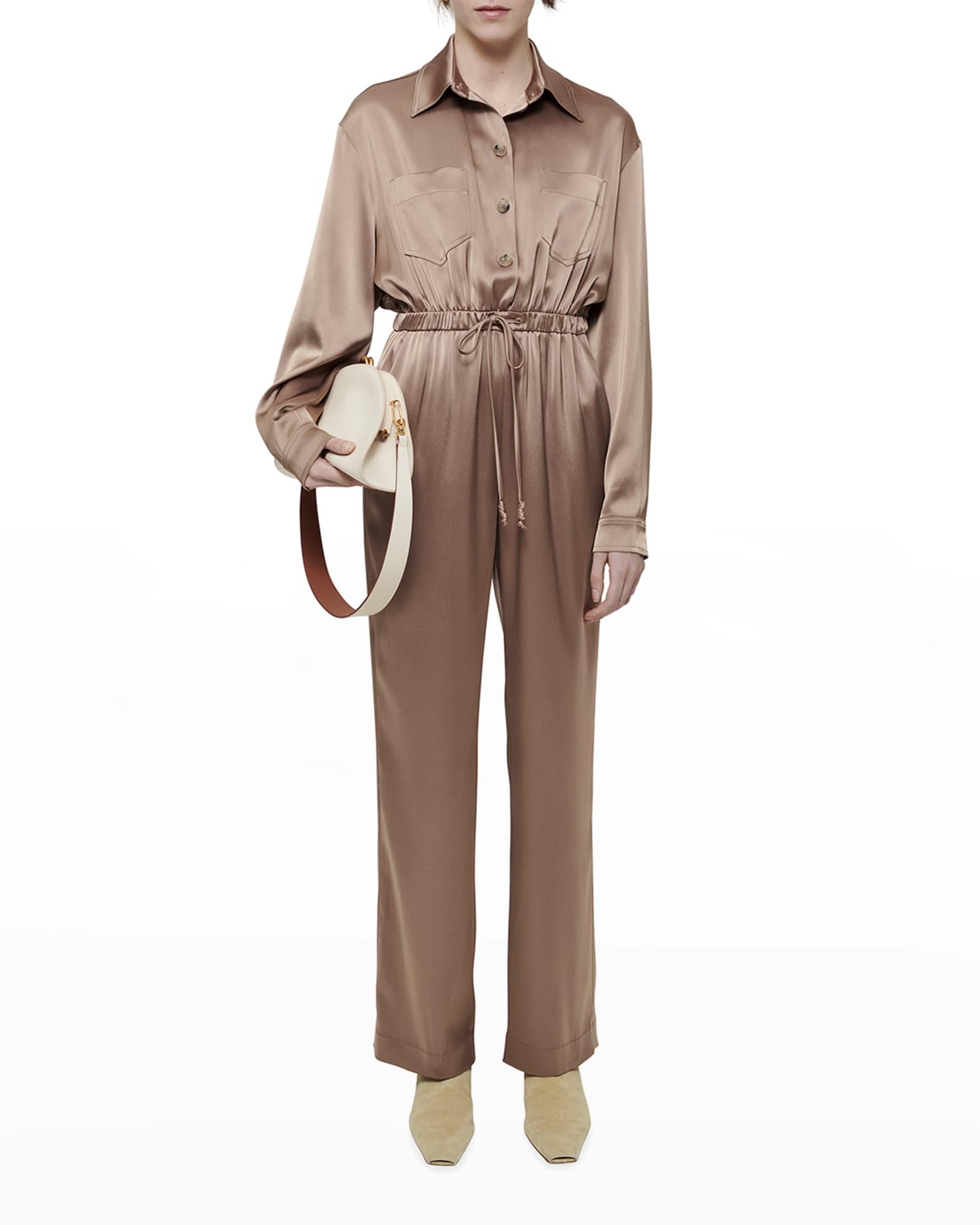 Nanushka Odella Satin Jumpsuit | Neiman Marcus