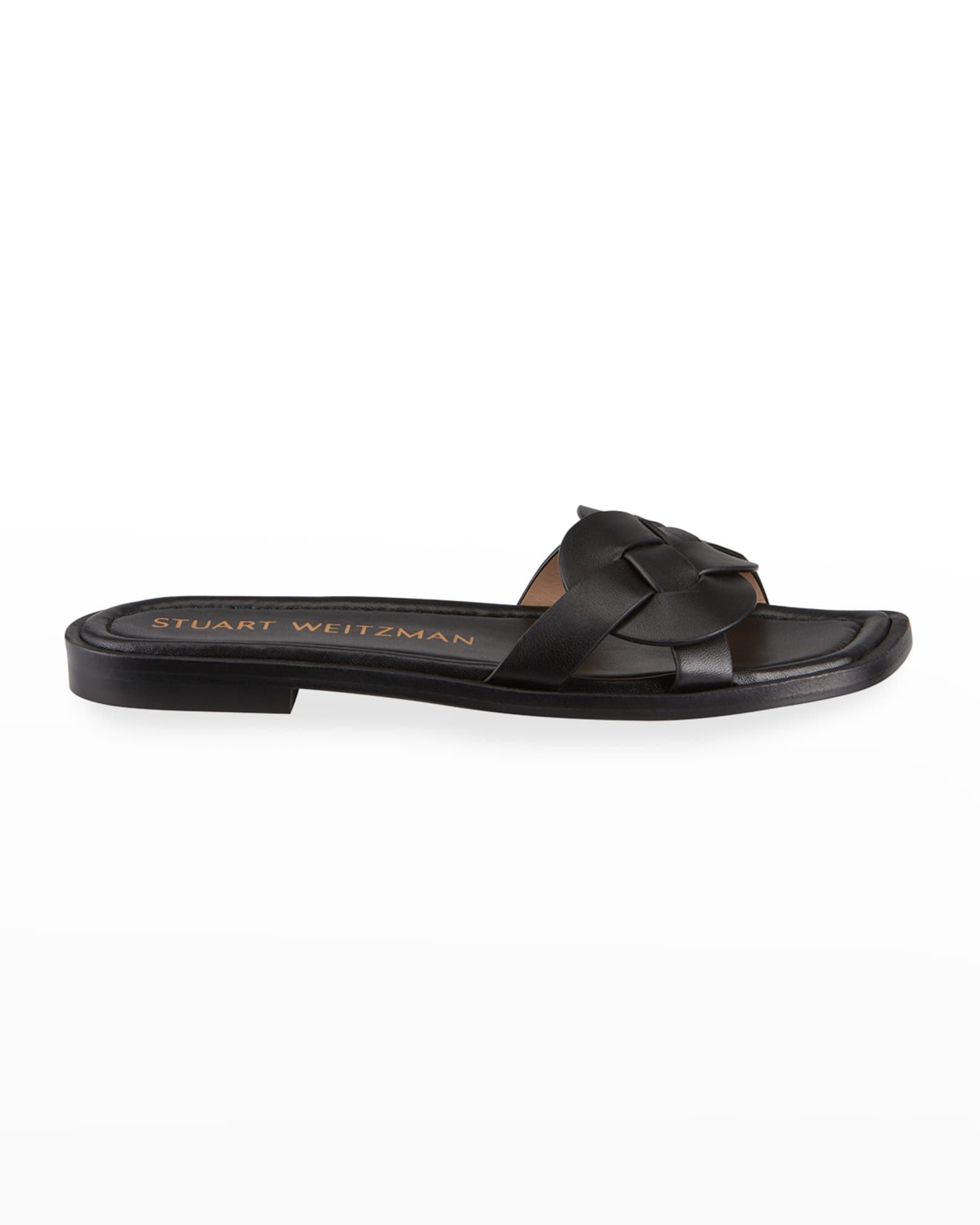 stuart weitzman black flat sandals