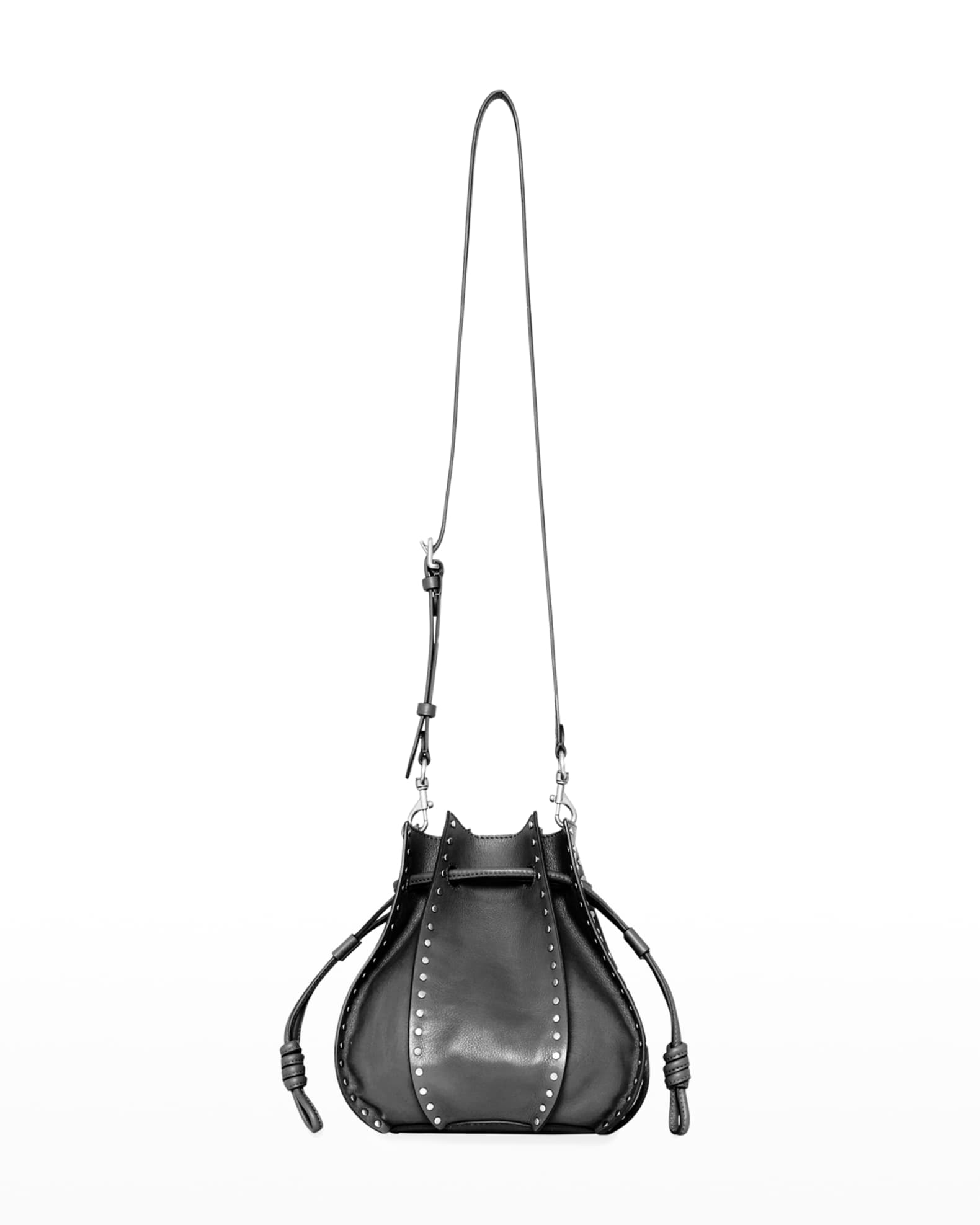 Rebecca Minkoff Nanine Small Pleat Studded Bucket Bag | Neiman Marcus