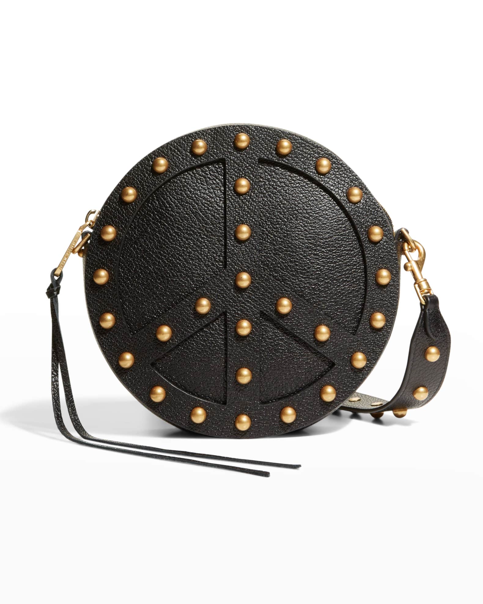 Rebecca Minkoff Studded Peace Sign Circle Crossbody Bag Neiman Marcus