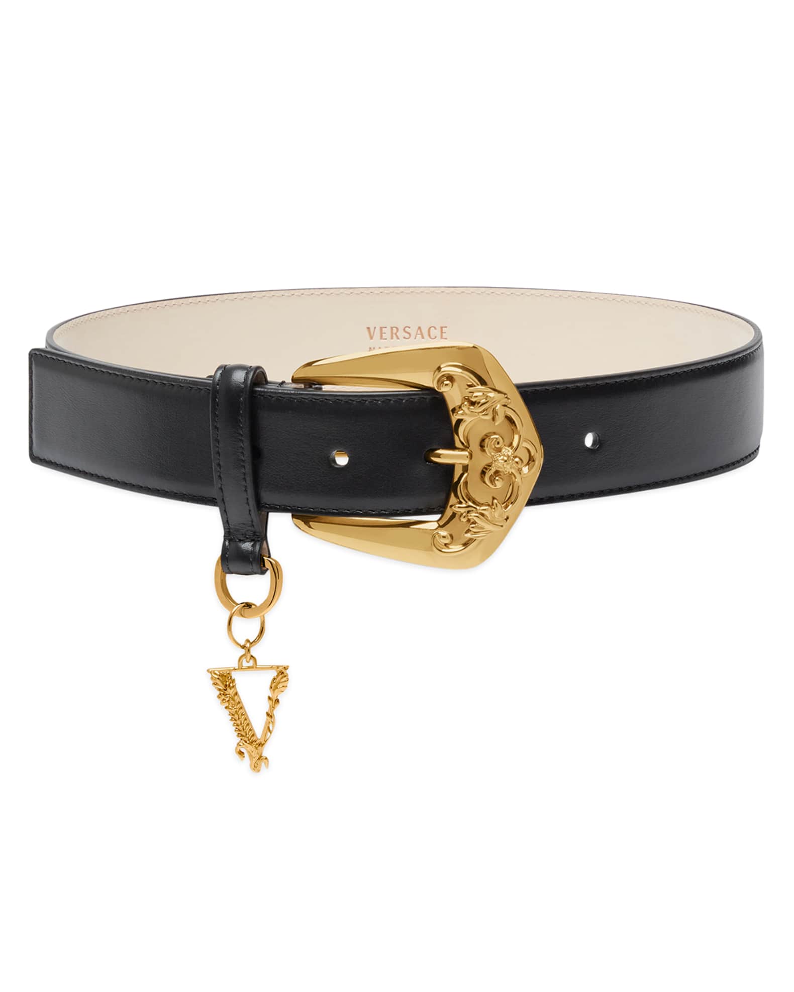 Versace Barocco 35mm Leather Belt | Neiman Marcus