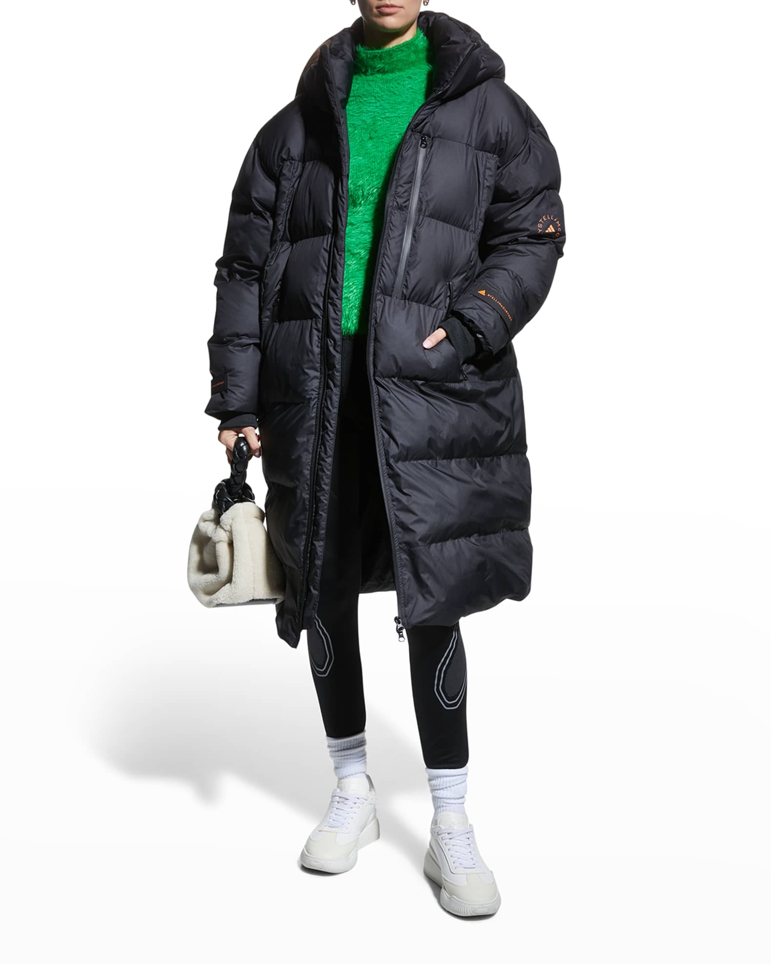 adidas by Stella McCartney Long Puffer Recycled Jacket | Neiman Marcus