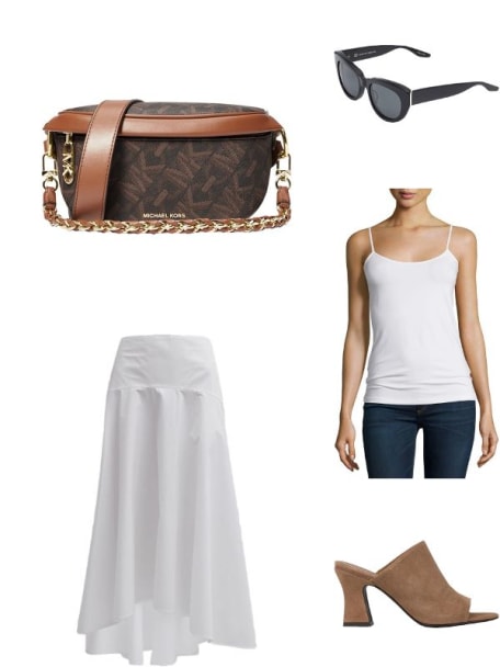 Michael Michael Kors Xs Chain-Link Monogram Sling Pack Shoulder Bag, Brown/Luggage, Women's, Handbags & Purses Crossbody Bags & Camera Bags