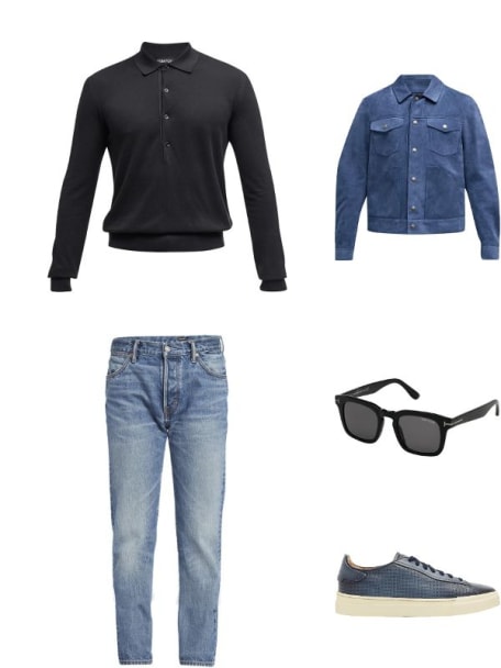 Men's Dax Square Solid Acetate Sunglasses