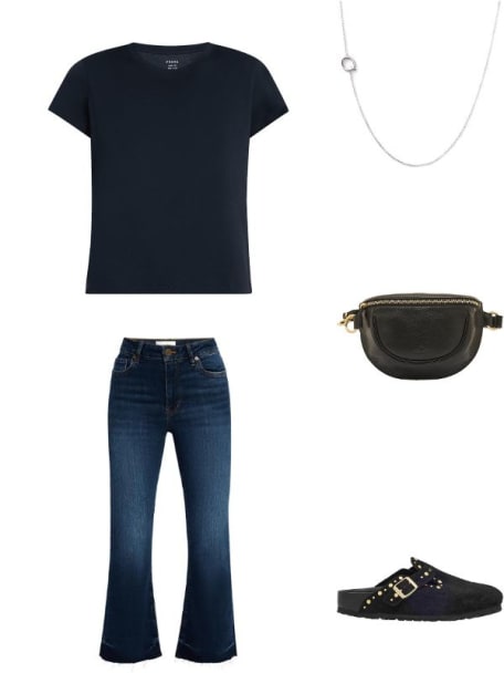Boston Suede Stud Buckle Slide Clogs
