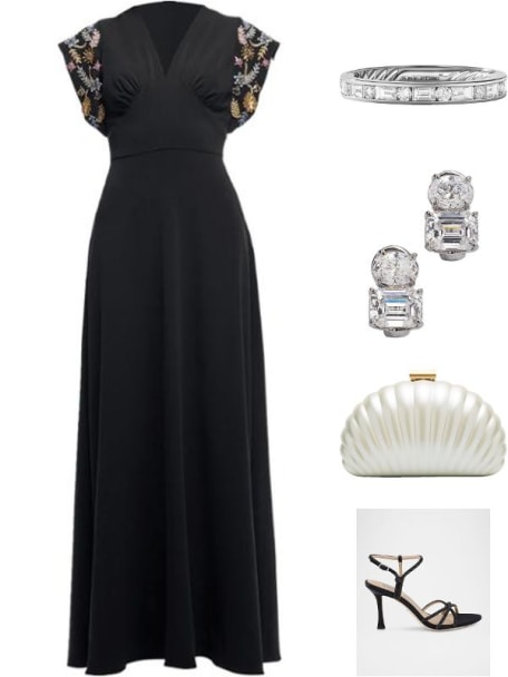 Matassa Floral Embellished Empire Gown 