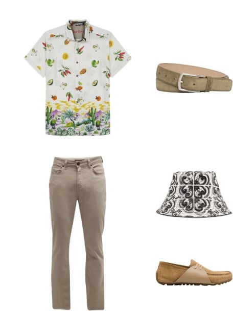 Men's Majolica-Print Bucket Hat