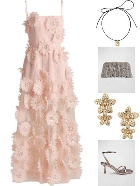 Exclusive Audrey 3D Floral Midi Dress