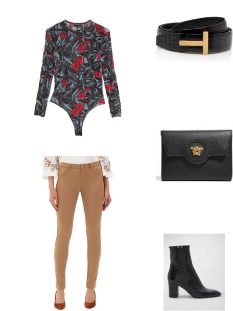 T Buckle Croc-Embossed Patent Belt