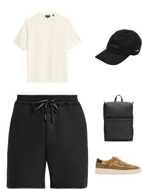 Men's Suede and Snake-Effect Leather Low-Top Sneakers