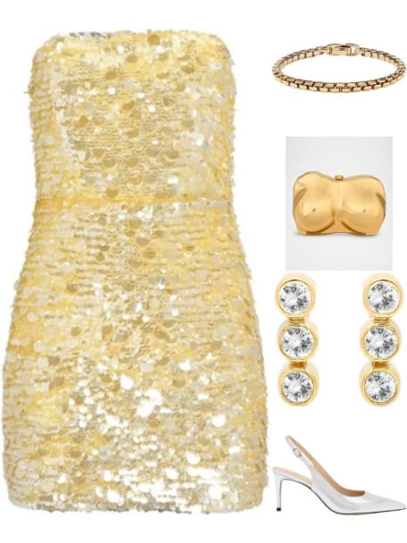 Reina Structured Brass Clutch Bag