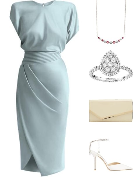 Bond Draped Stretch Satin Midi Sheath Dress