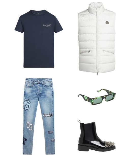Men's Chitch Striker Patched Slim Jeans