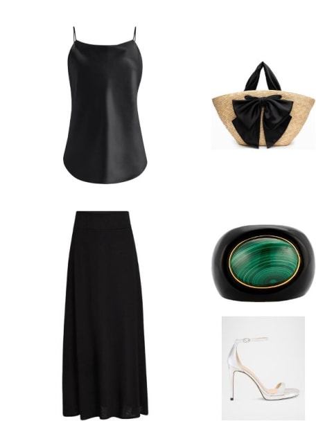 Malachite and Black Obsidian Ring