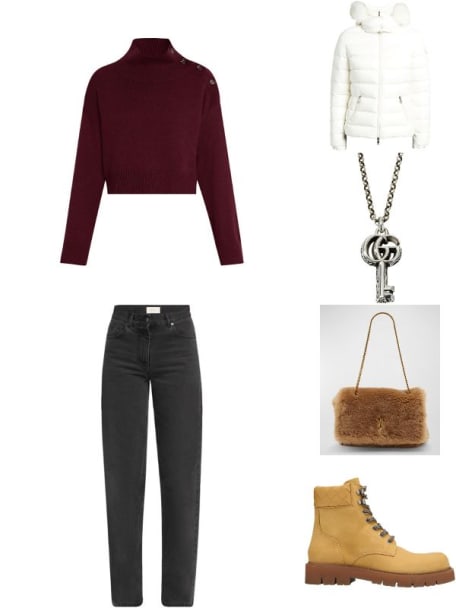 Kate Small YSL Crossbody Bag in Shearling