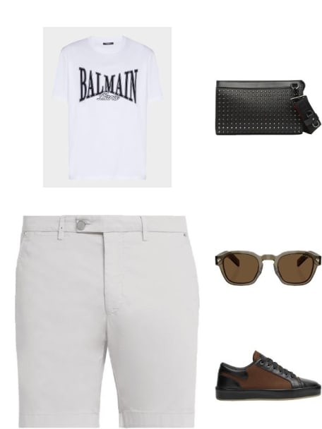 Men's Funky Leather Empire Spikes Crossbody Bag