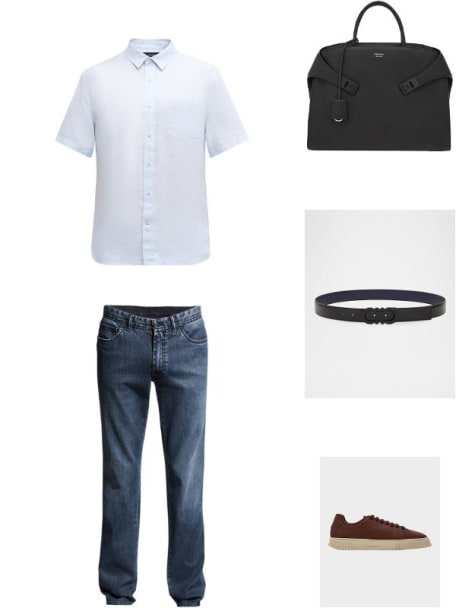 Men's Gancini-Buckle Double Adjustable Leather Belt