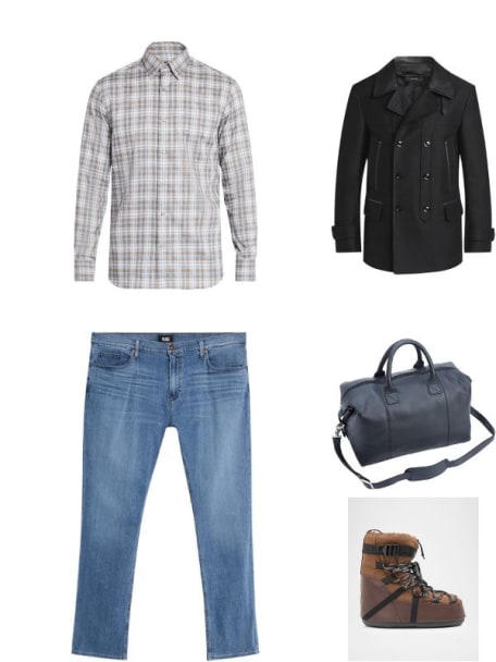 Monogrammed Leather Overnight Duffel Bag