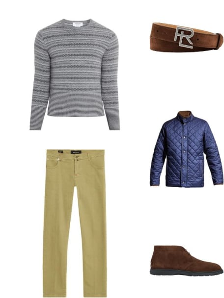 Men's RL-Buckle Calf Suede Belt