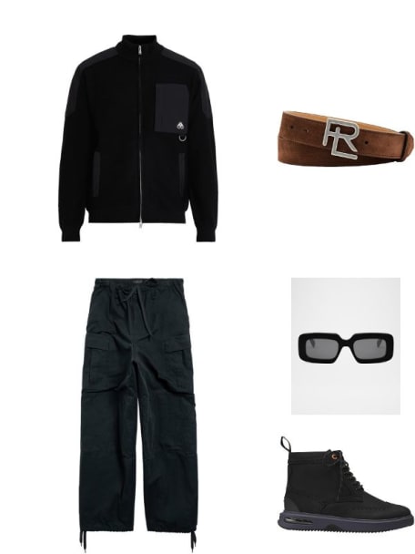 Men's RL-Buckle Calf Suede Belt