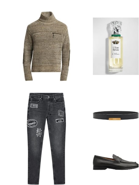 Men's Van Winkle Roadhouse Black Patched Skinny Jeans