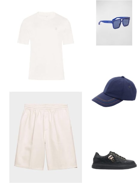 Men's Low-Top Printed Leather Sneakers with Karl Pin