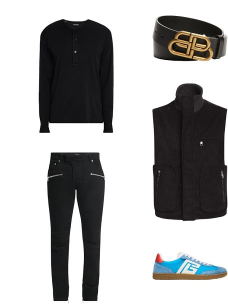 Men's BB-Buckle Leather Belt