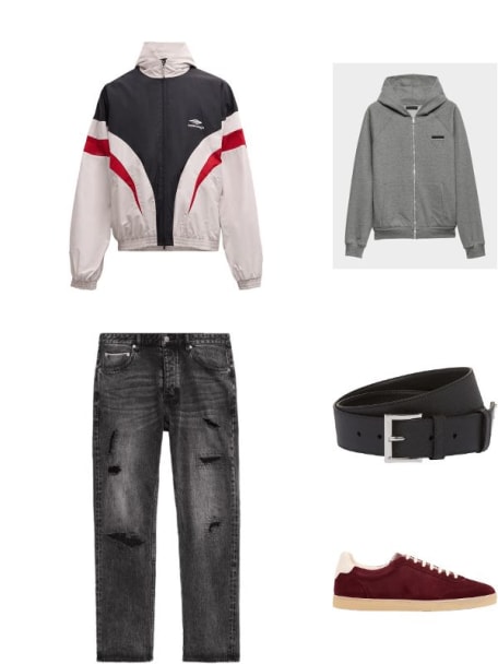 Men's Triangle Logo Saffiano Leather Belt