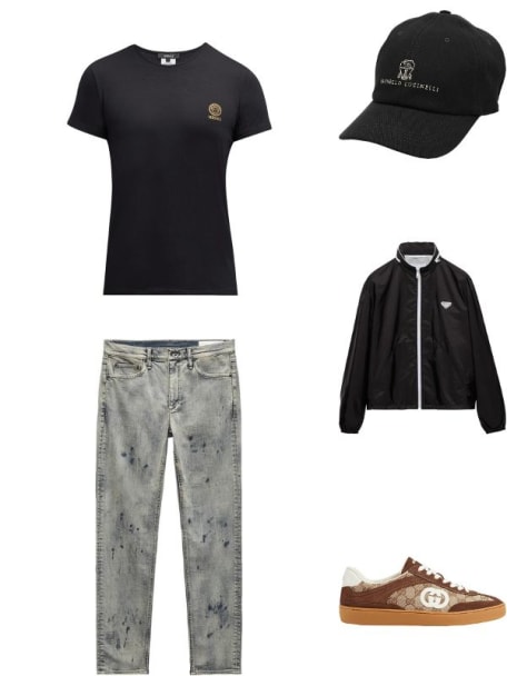 Men's GG Supreme Canvas and Suede Low-Top Sneakers