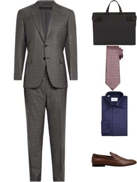 Men's Contemporary-Fit Organic Cotton Check Dress Shirt