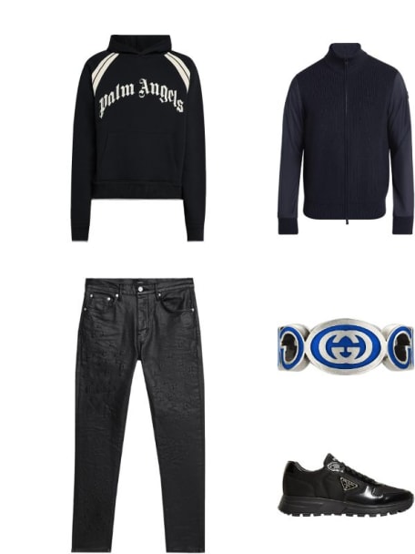 Men's Curved Logo Track Hoodie