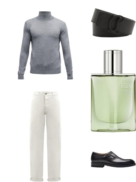 Men's Mooncrest-Buckle Reversible Leather Belt