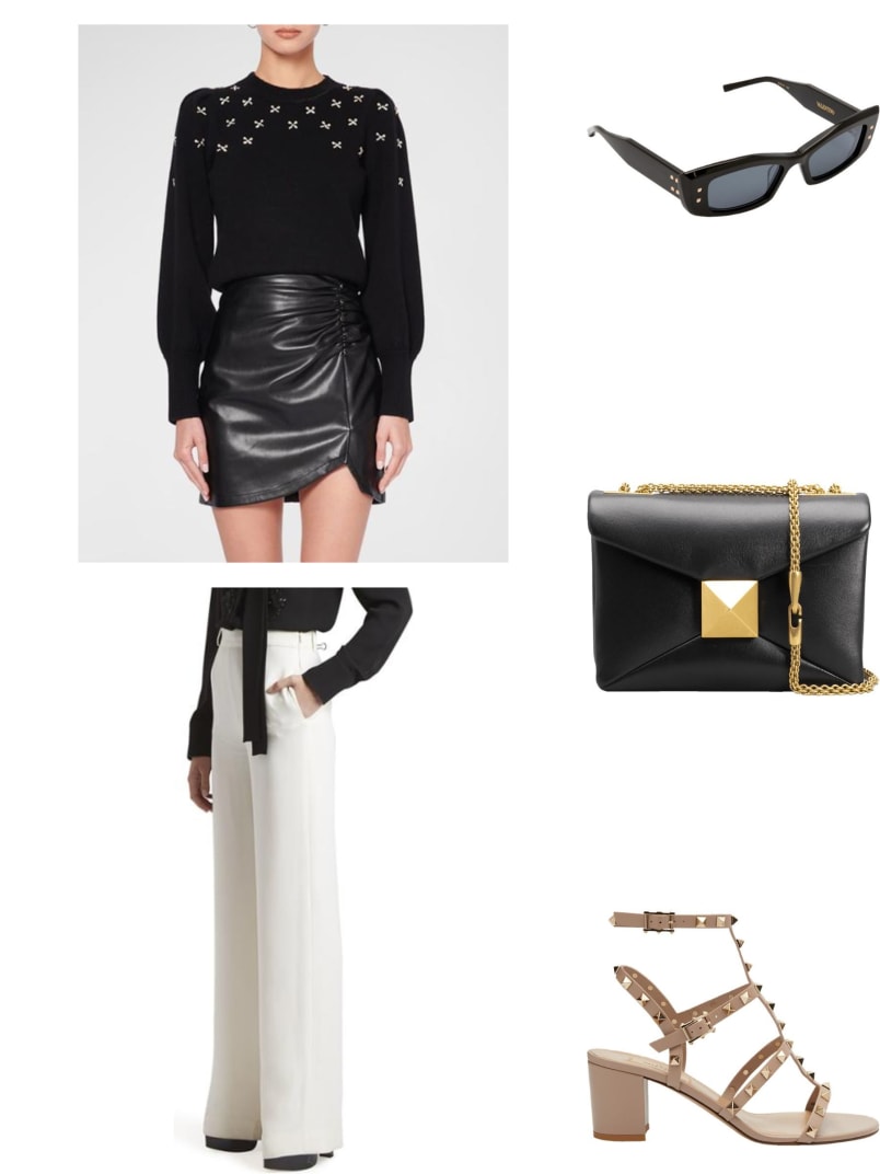 Valentino Garavani One Stud Chain Leather Shoulder Bag | Neiman Marcus