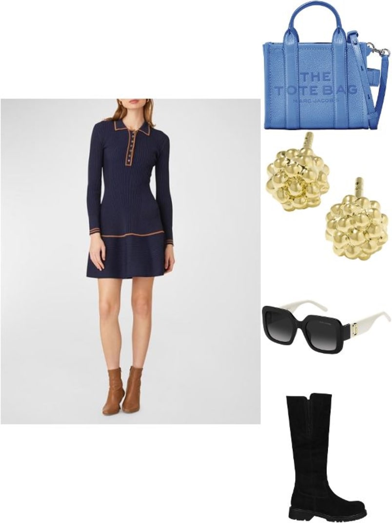 Shoshanna Viola Ribbed A-Line Mini Dress | Neiman Marcus