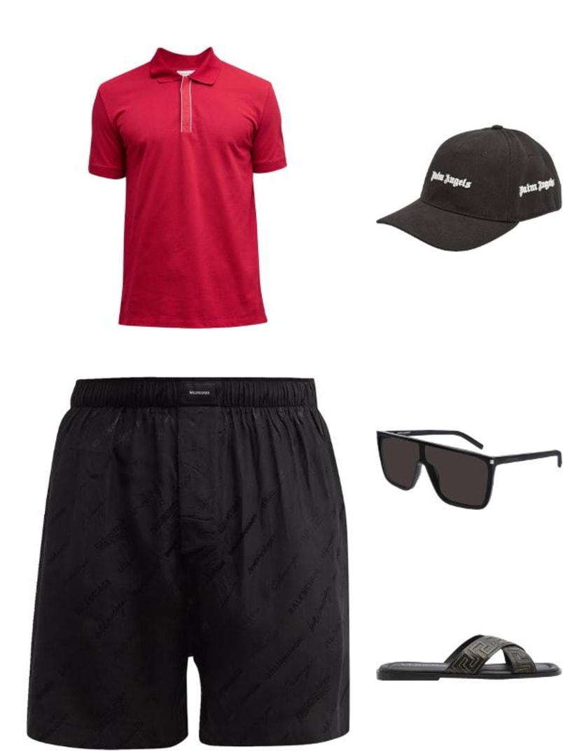 Saint Laurent Men's Mask FlatTop Propionate Shield Sunglasses Neiman