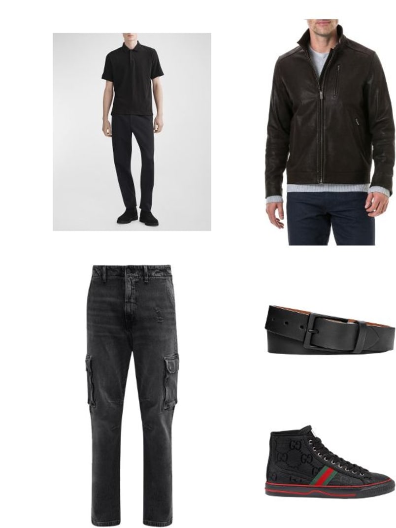 Shinola Men's Lightning Bolt Keeper Leather Belt, Black Neiman Marcus