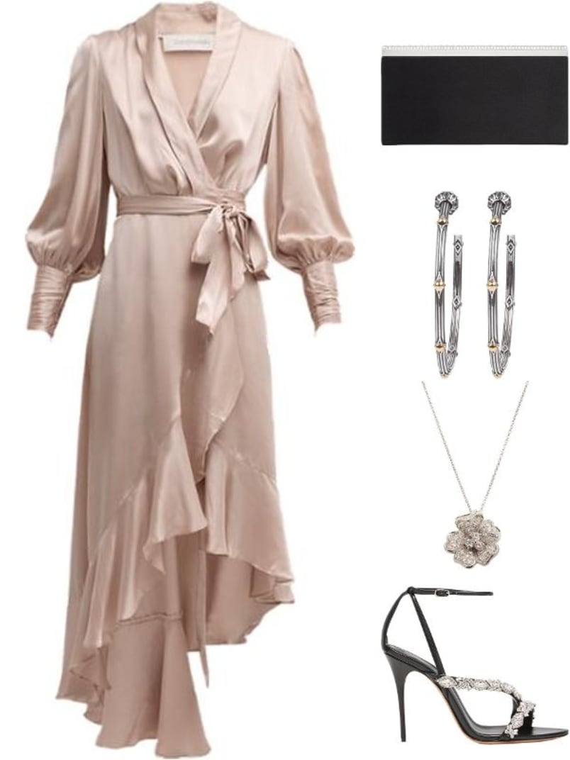 zimmermann silk tie midi dress