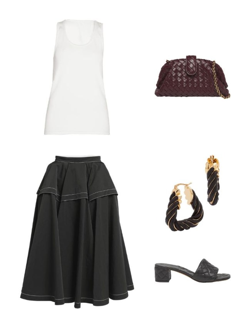 Bottega Veneta Tech Nylon Midi Circle Skirt | Neiman Marcus