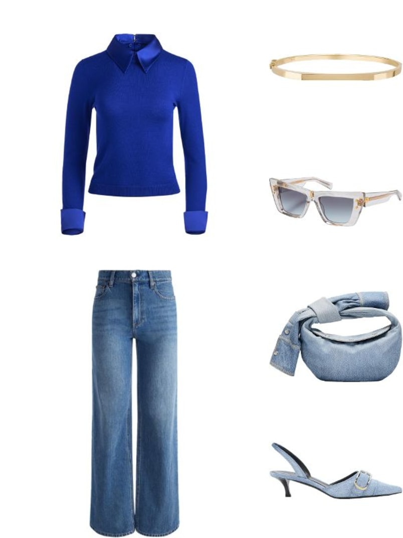 BOTTEGA VENETA★Mini Jodie デニムシャツハンドバッグ 送関込み Bottega Veneta Jodie Mini Shirt Denim Top-Handle Bag