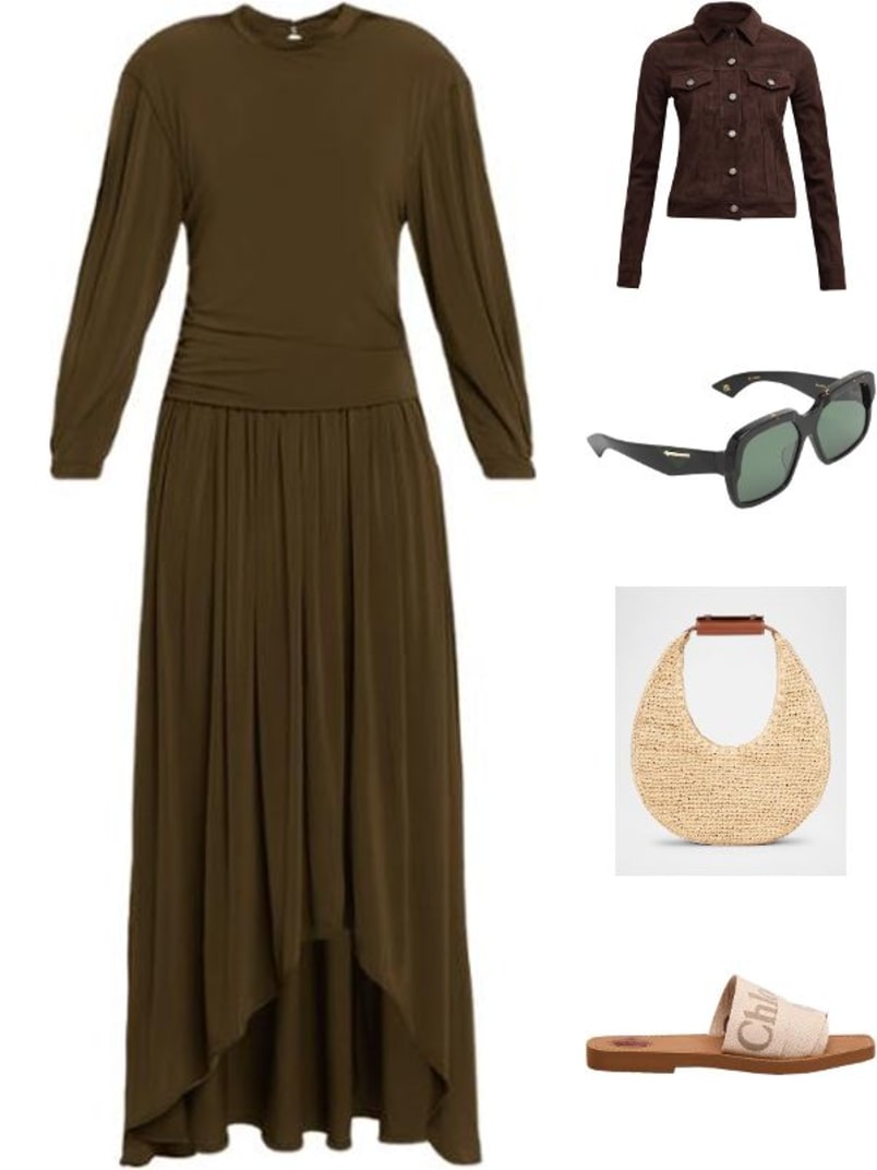 Moon Raffia & Leather Shoulder Bag