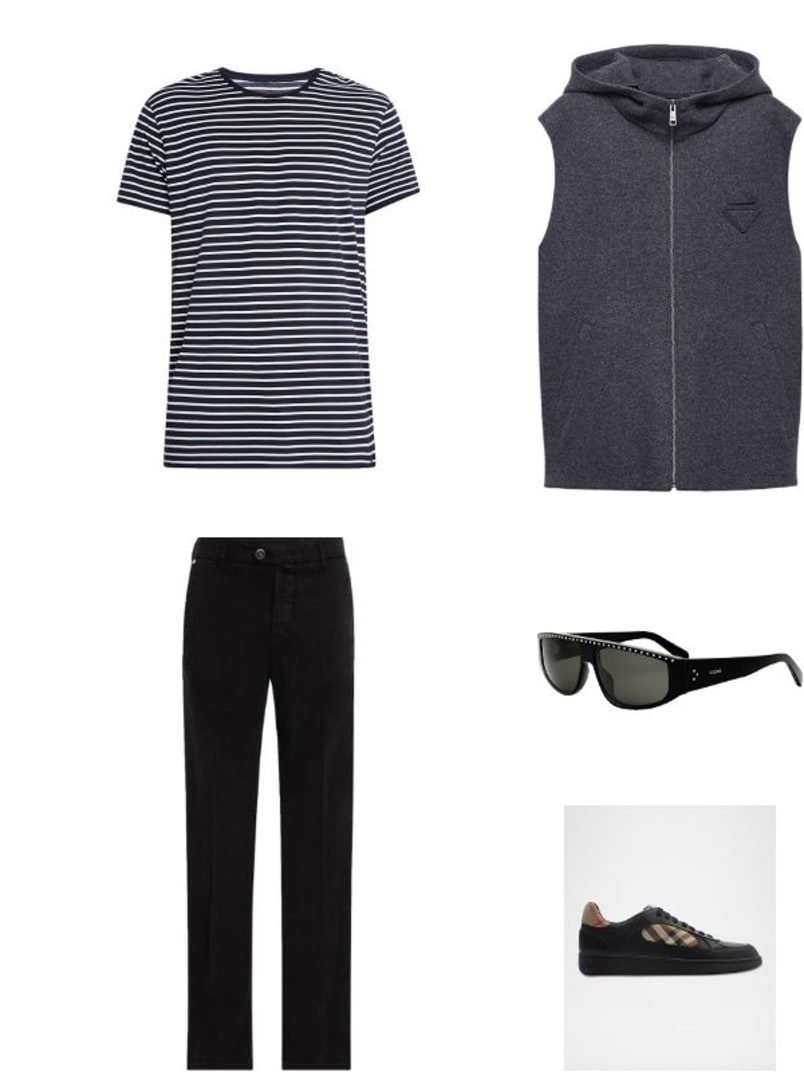 Men's Terrace Leather and Check Low-Top Sneakers